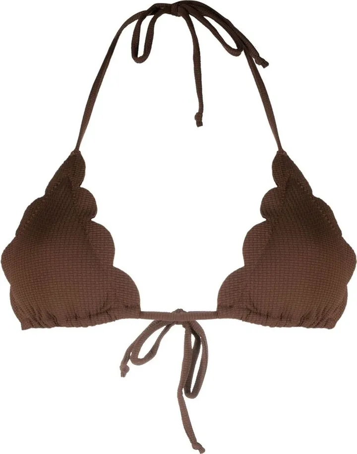 Brown Mott Triangle Bikini Top