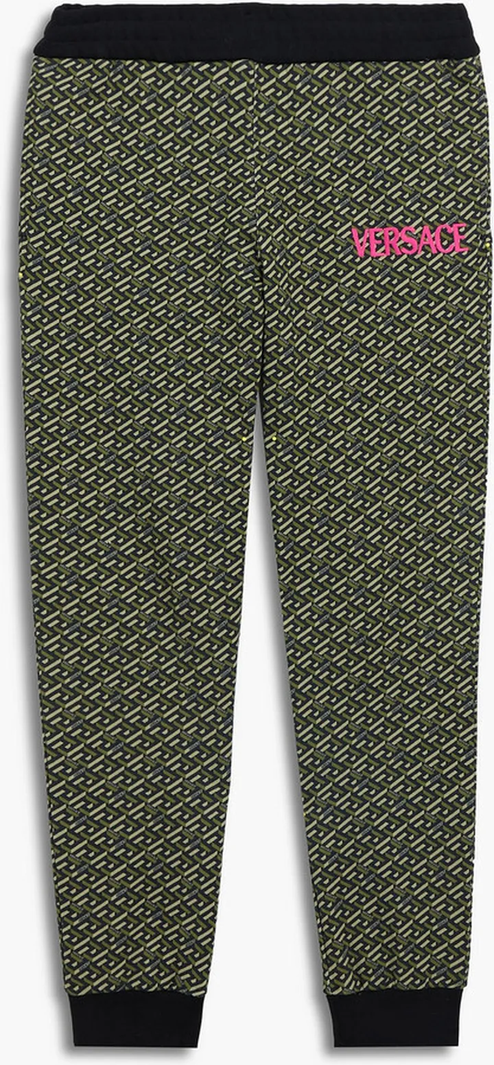 Printed French cotton-terry sweatpants