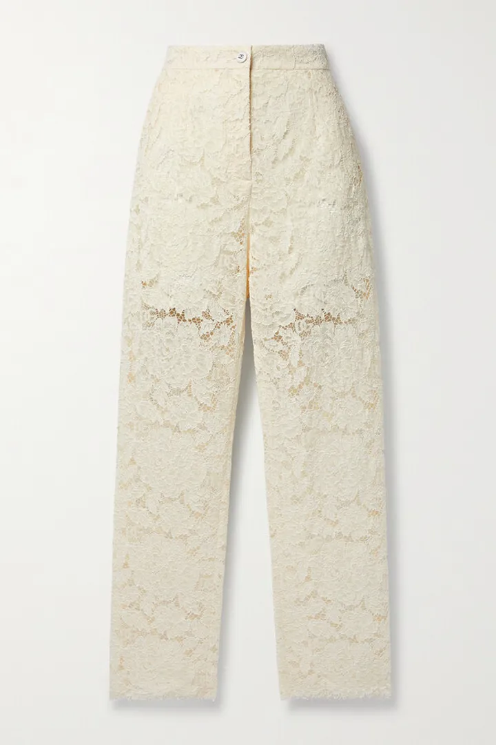 Dolce & Gabbana - Corded Lace Straight-leg Pants - White