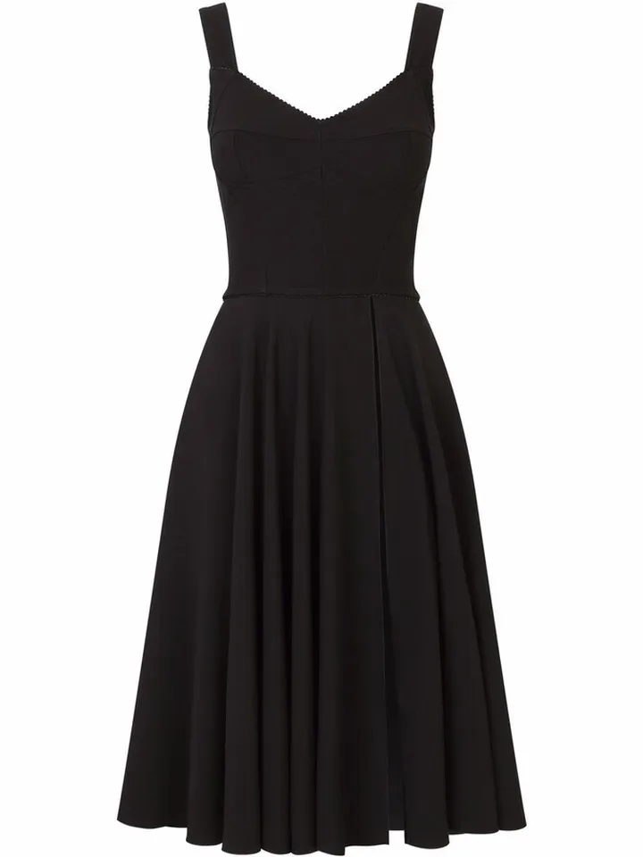 V-neck midi dress