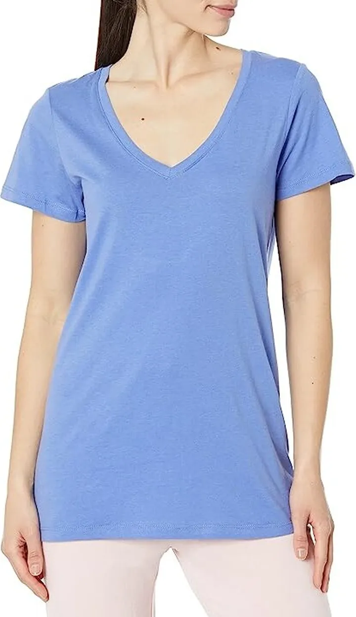 HUE Short Sleeve V-Neck Sleep Tee (Baja Blue) Women's Pajama