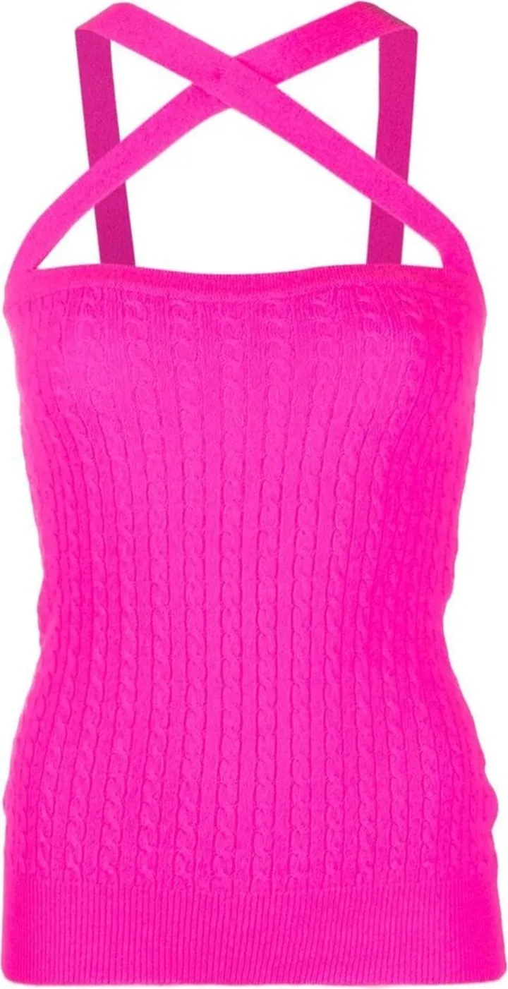 Cable-Knit Halterneck Top