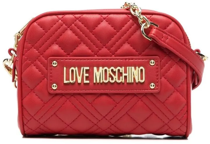 Logo-Lettering Quilted Crossbody Bag