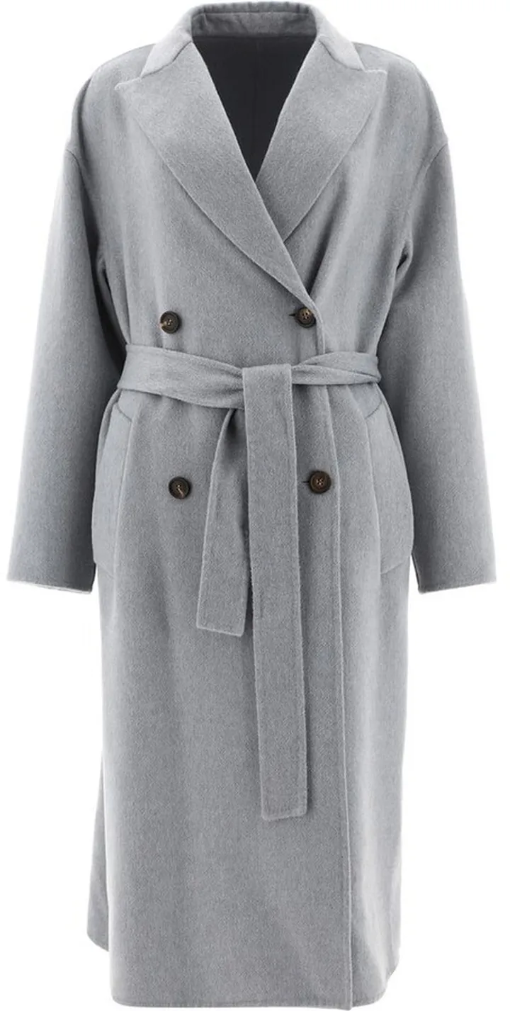 Brunello Cucinelli Double-Breasted Tie Waist Coat