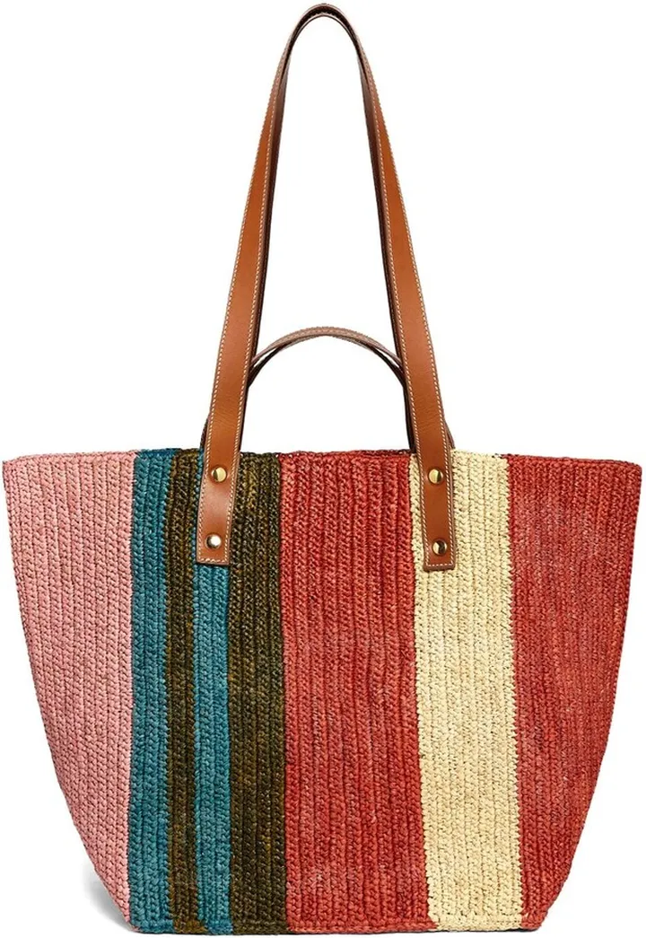 Little Sister raffia tote bag