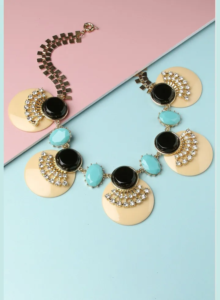 Gold Plated Designer Stone Necklace
