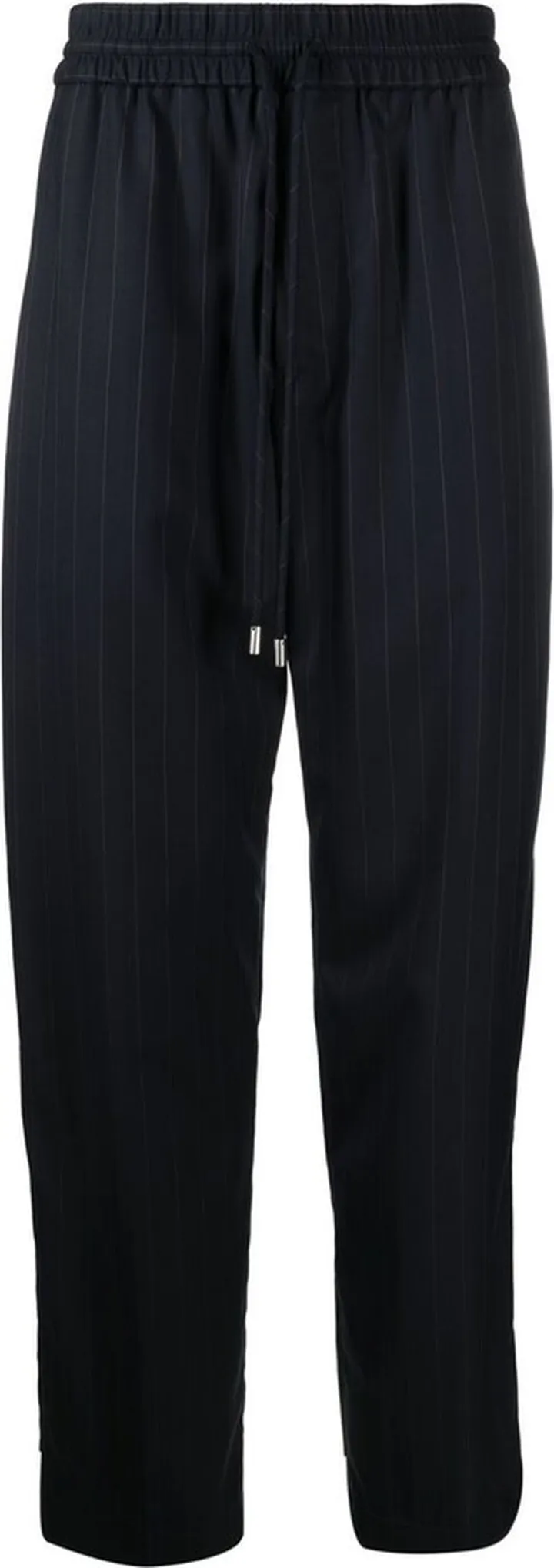 Pinstriped Straight-Leg Trousers