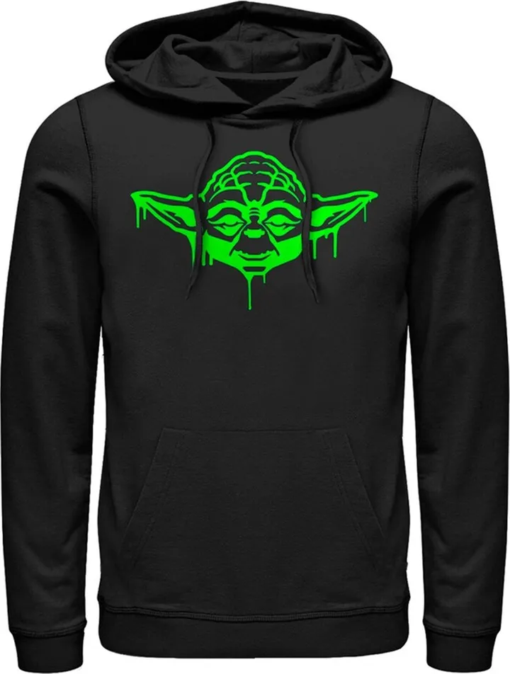 Men's Star Wars Halloween Dripping Jedi Master Yoda Pull Over Hoodie - Black - Large