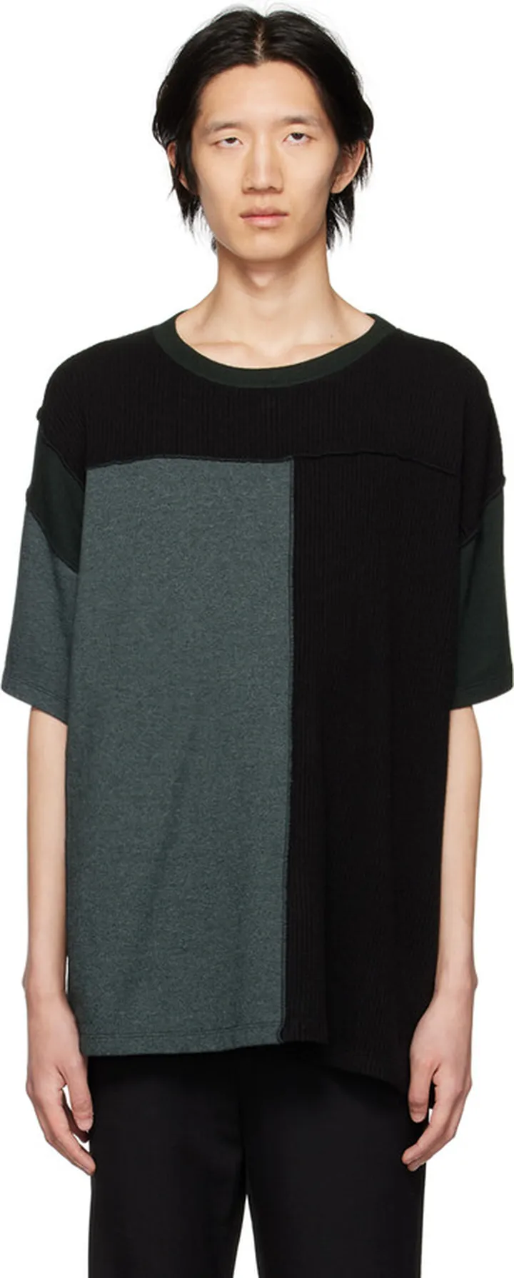 MM6 Maison Margiela Green Paneled T-Shirt
