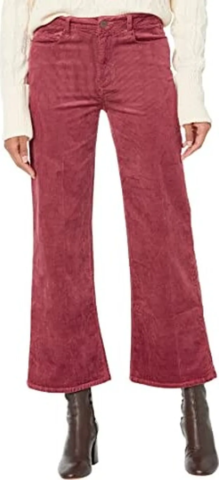 PAIGE Women's Leenah Ankle high Rise Wide Length in Dusted Berry