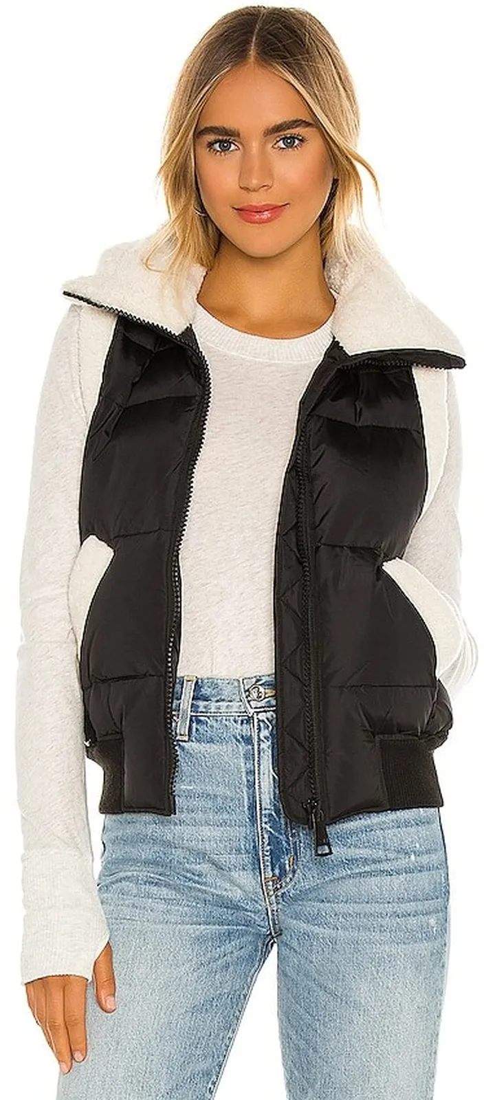 Billie Shearling Trim Fur Vest
