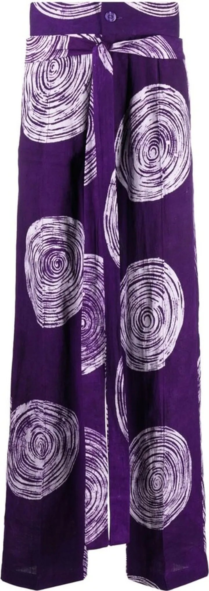 Graphic-Print Wide-Leg Trousers
