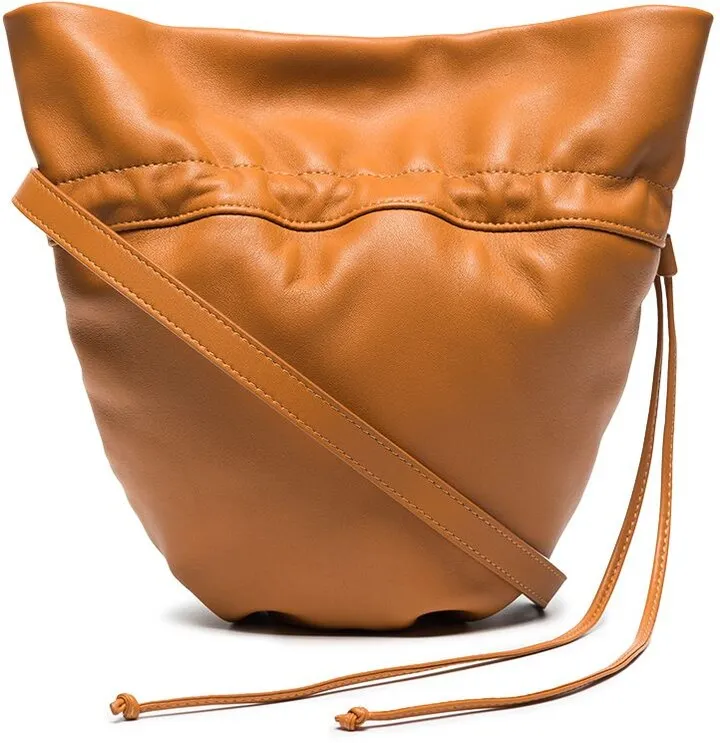 Glove drawstring-fastening shoulder bag