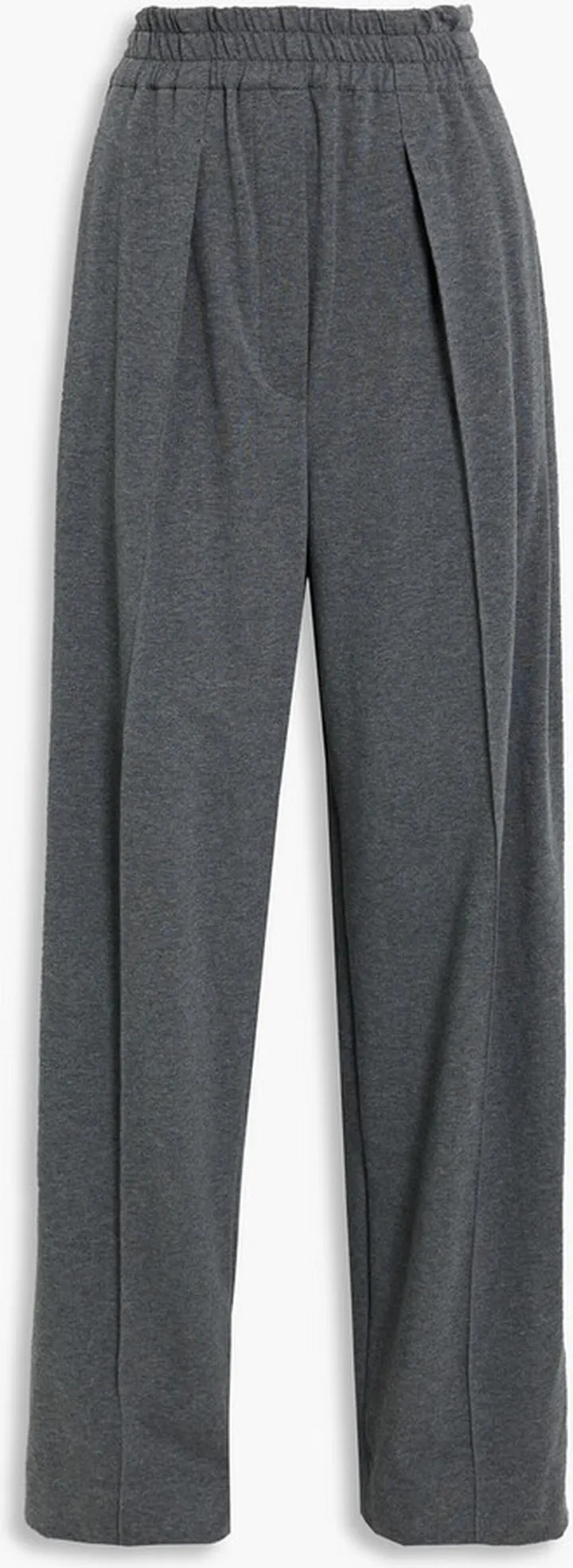 Pleated stretch-cotton wide-leg pants