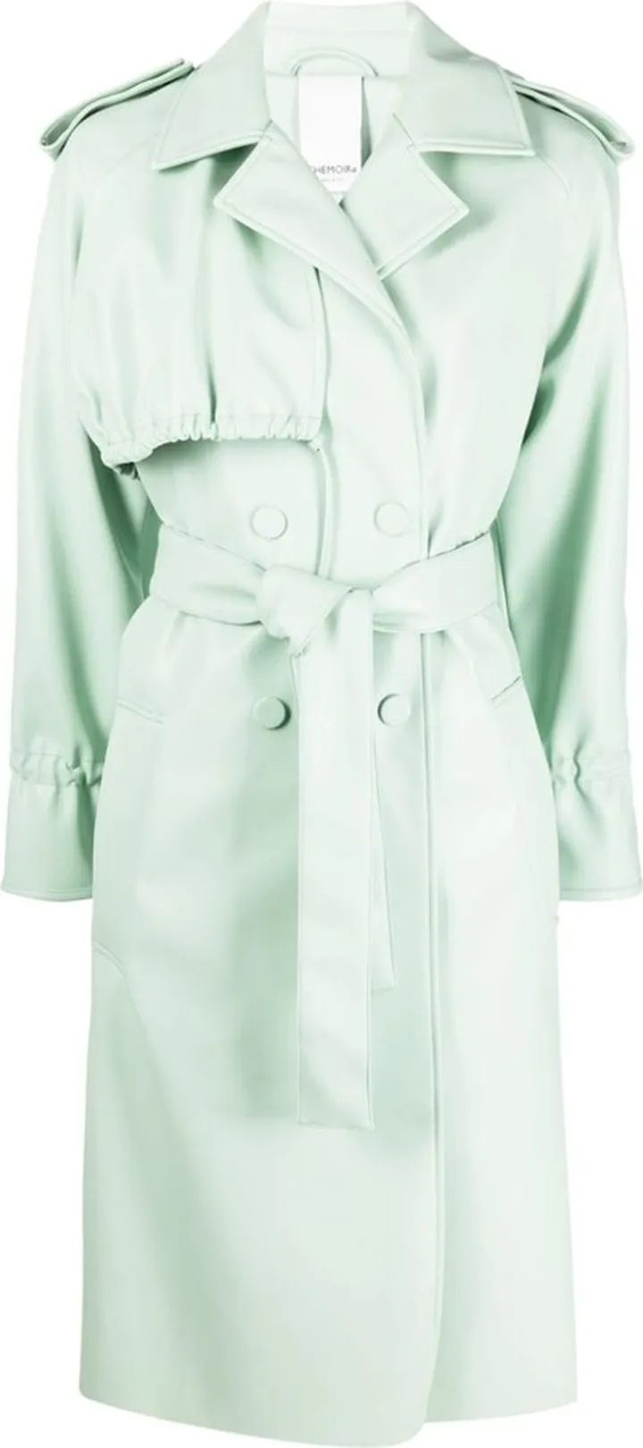 Nappa Leather Belted Trench Coat