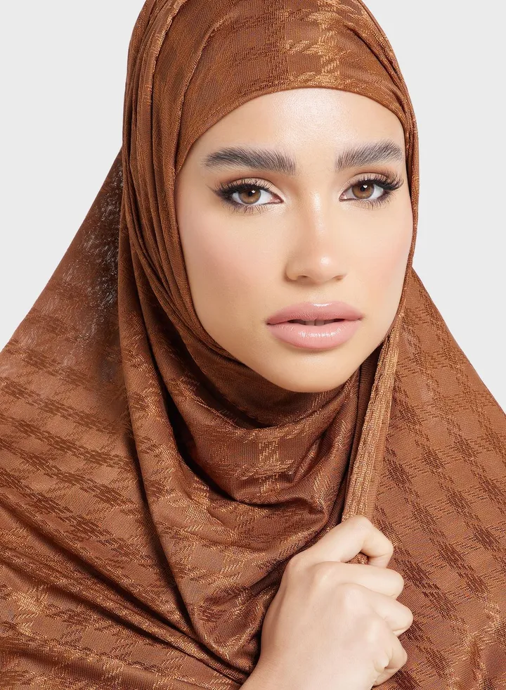 Houndstooth Long Hijab Scarf