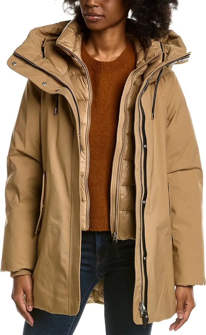 Mackage Kinslee 2-In-1 Oversized Leather-Trim Down Parka