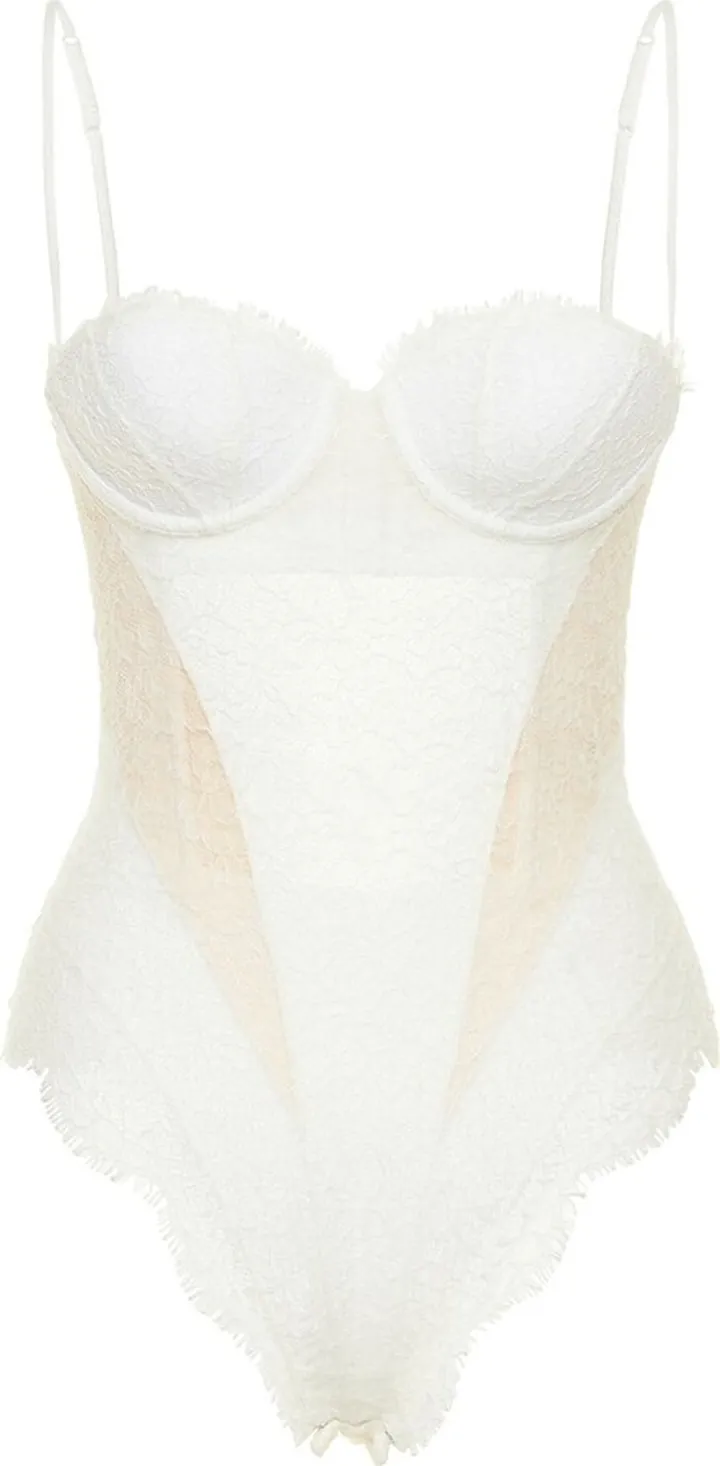 Padded underwired lace bodysuit