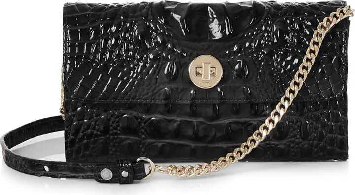 Polina Croc Embossed Leather Crossbody Bag