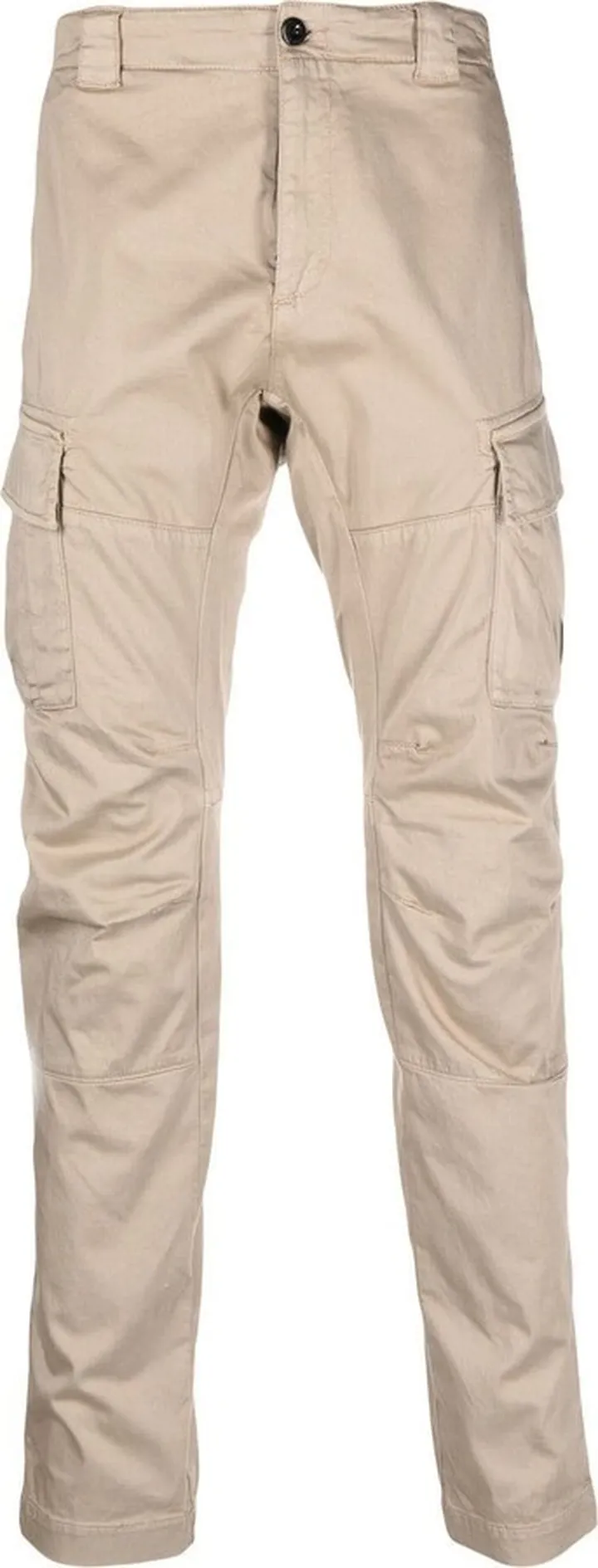 Lens-detail straight-leg trousers