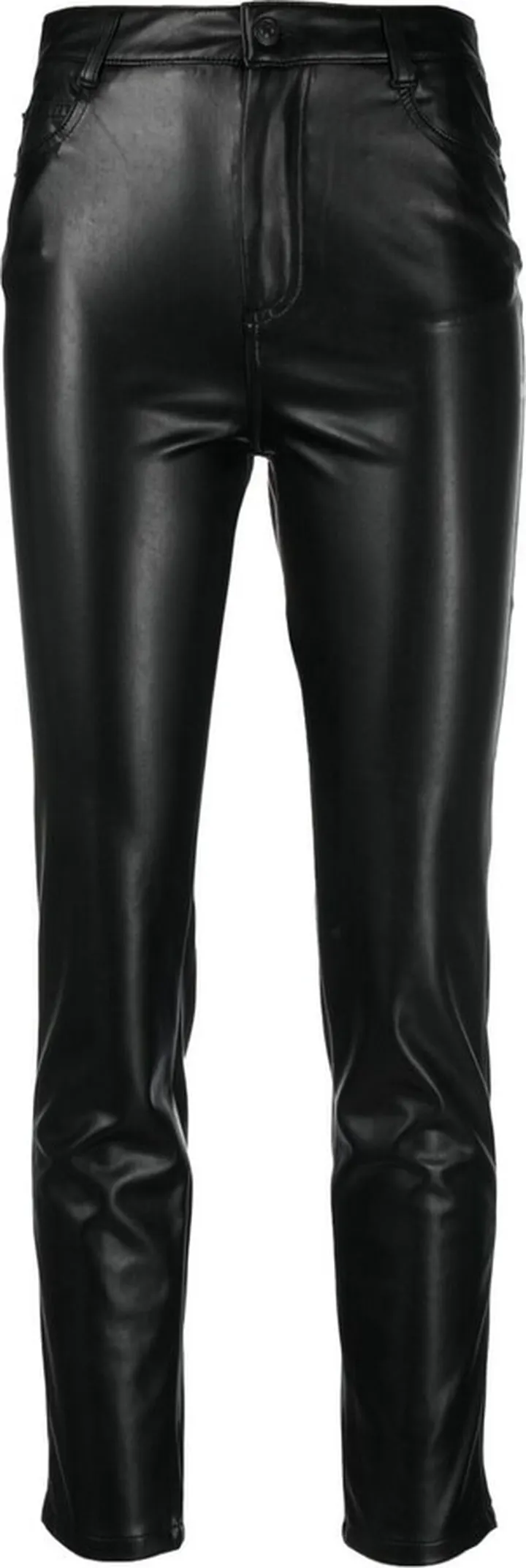 Faux-Leather Cropped Trousers