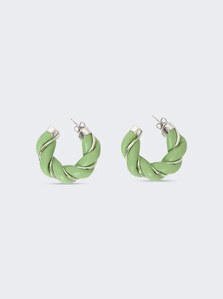 Twist Hoop Earrings Pisctachio Green
