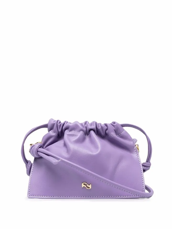 Drawstring Logo-Plaque Tote Bag