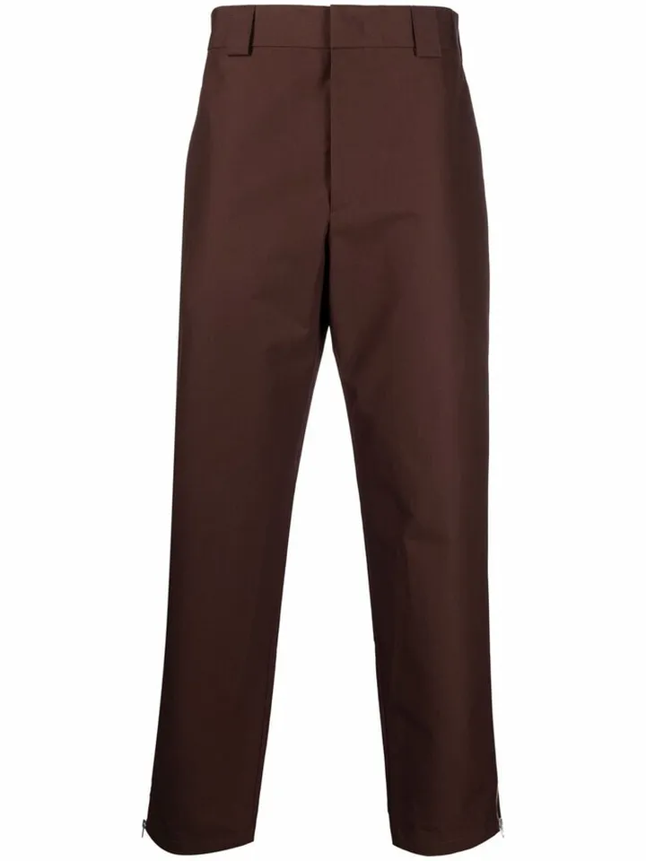 Zip-Detail Tapered Trousers