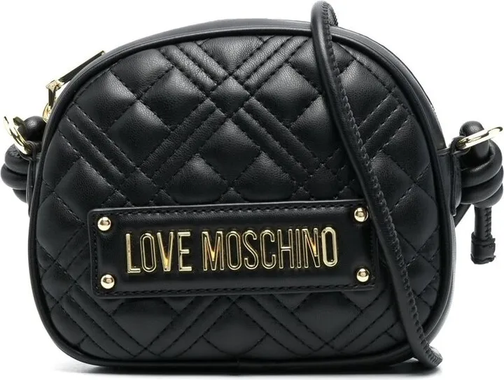 Logo-Lettering Quilted Crossbody Bag