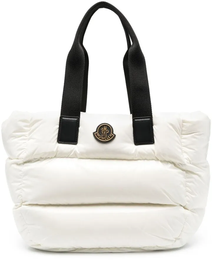 Padded Logo-Patch Tote Bag