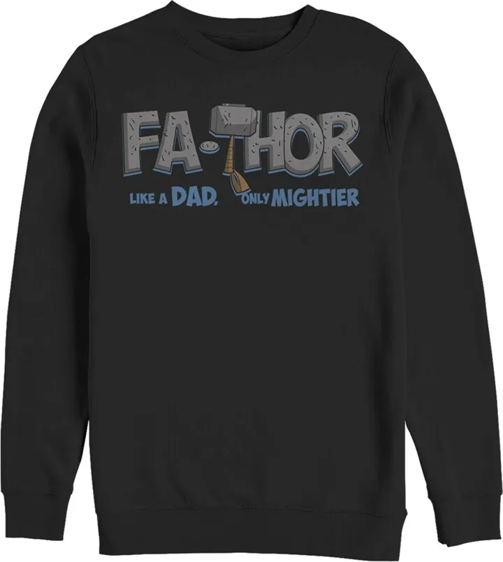 Men's Marvel Thor Fa-Thor Like a Dad Only Mightier Sweatshirt - Black - Medium