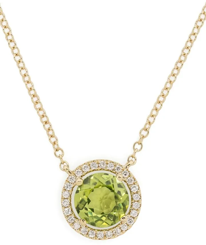 18kt yellow gold Grace peridot and diamond necklace