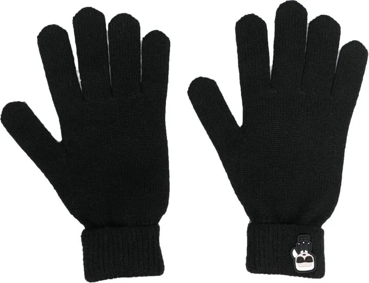 Logo-Patch Knitted Gloves