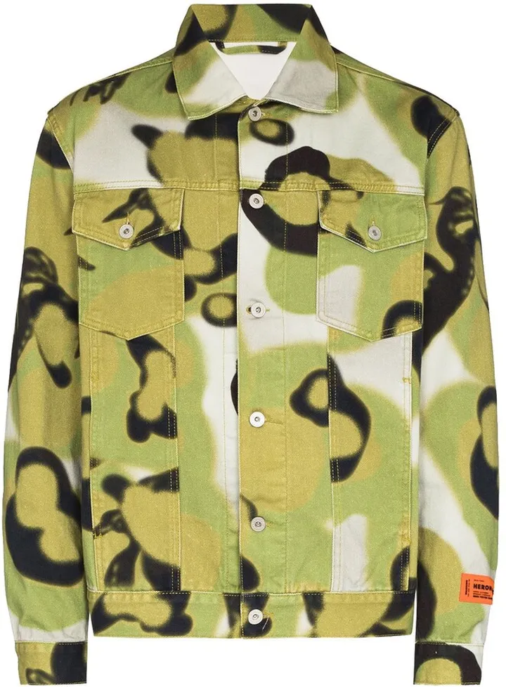 Camouflage-Print Denim Jacket