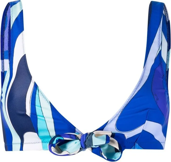 Marmo-print bikini top