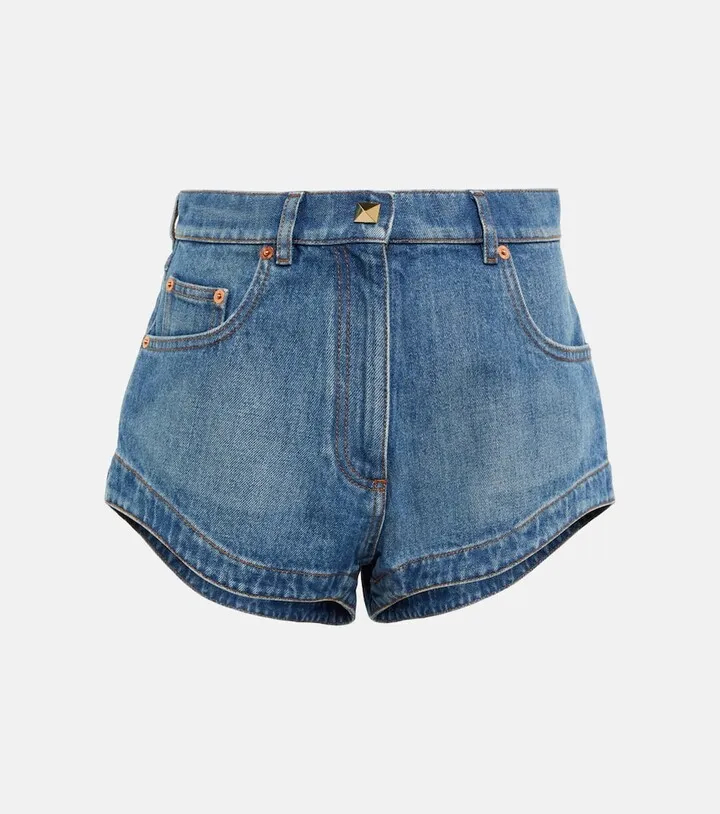 High-rise denim shorts