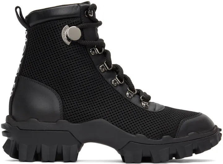 Moncler Black Mesh & Leather Helis Boots