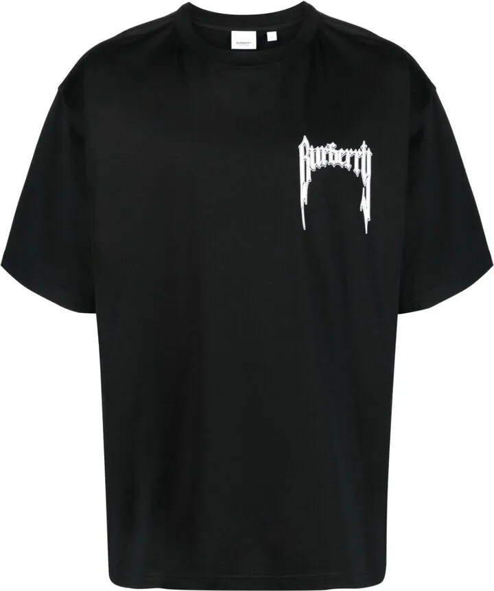 Black Logo Print Organic Cotton T-Shirt