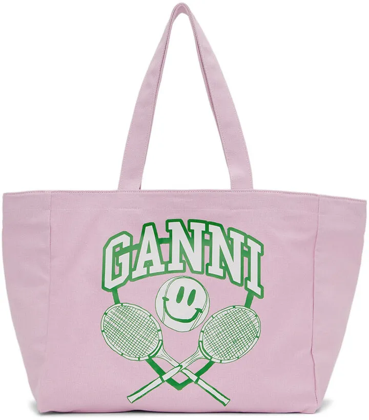 GANNI SSENSE Exclusive Pink Canvas Tote