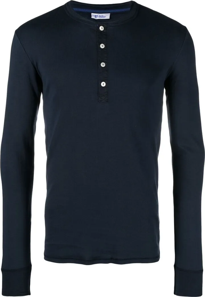 Blue Henley Long Sleeve Top