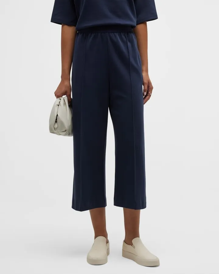 Rostok Cropped High-Rise Jersey Trousers