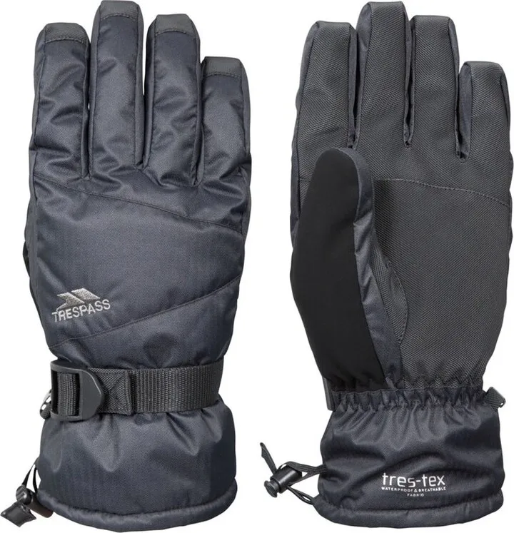 Trespass Mens Punch Waterproof Ski Gloves - Black