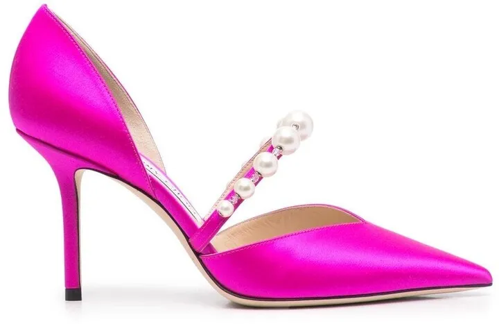 Aurelie pearl-embellished 85mm pumps