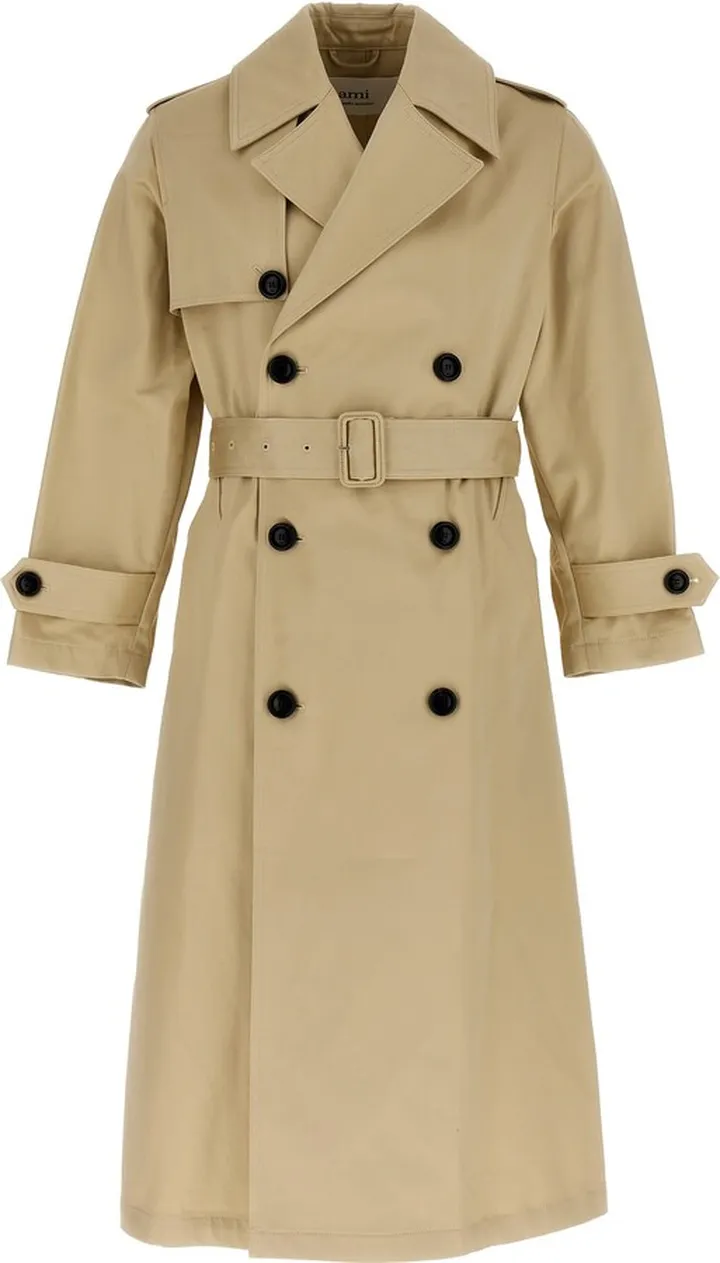Long Satin Cotton Trench Coat