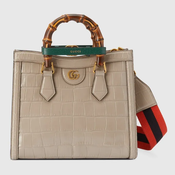 Gucci Diana small crocodile tote bag