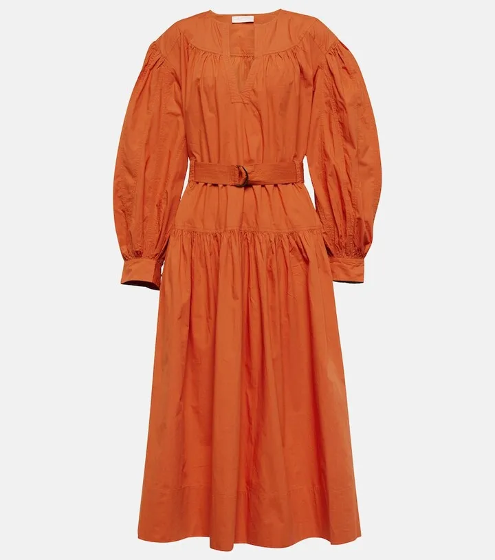 Joyce cotton poplin midi dress