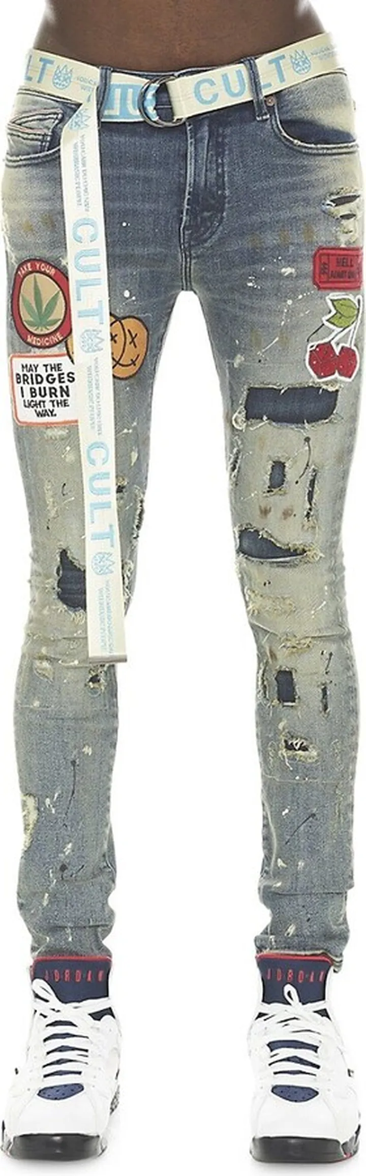 Punk Patchwork Super Skinny Jeans