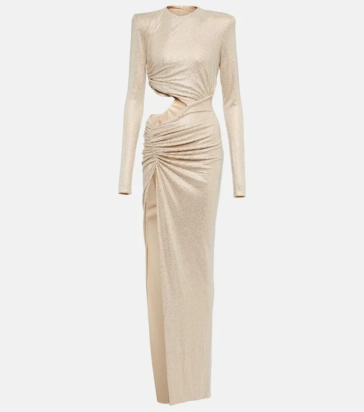 Crystal-embellished cutout gown