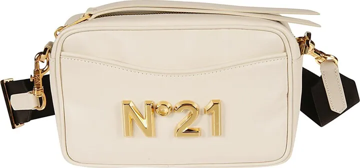 Logo Plaque Detail Top Zip Camera Bag