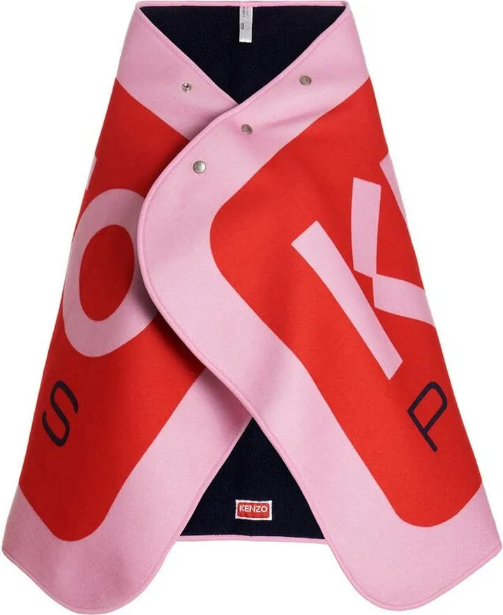 Kenzo Logo Printed Blanket Cape